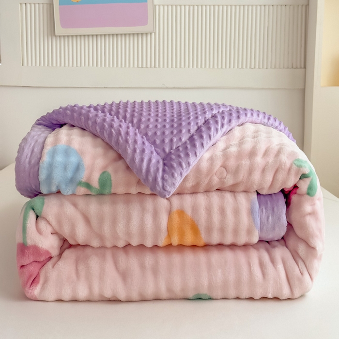 91家纺网 家纺一手货源 找家纺 优雅星家纺 2026新款亲肤舒适兔毛绒豆豆绒冬被 郁金香