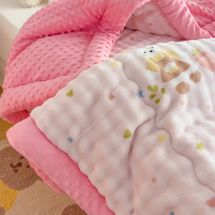 91家纺网 家纺一手货源 找家纺 优雅星家纺 2026新款亲肤舒适兔毛绒豆豆绒冬被 春游