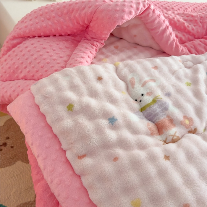 91家纺网 家纺一手货源 找家纺 优雅星家纺 2026新款亲肤舒适兔毛绒豆豆绒冬被 春游