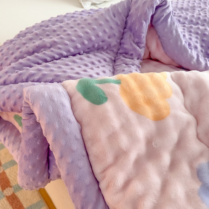 91家纺网 家纺一手货源 找家纺 优雅星家纺 2026新款亲肤舒适兔毛绒豆豆绒冬被 郁金香