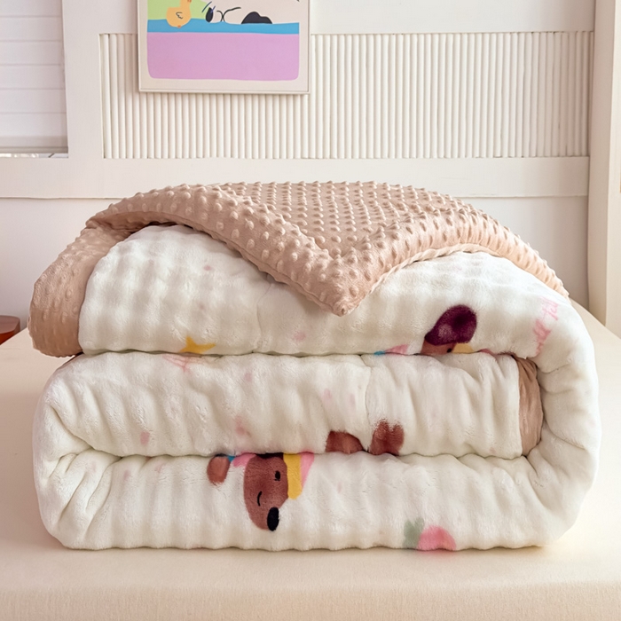 91家纺网 家纺一手货源 找家纺 优雅星家纺 2026新款亲肤舒适兔毛绒豆豆绒冬被 香肠狗