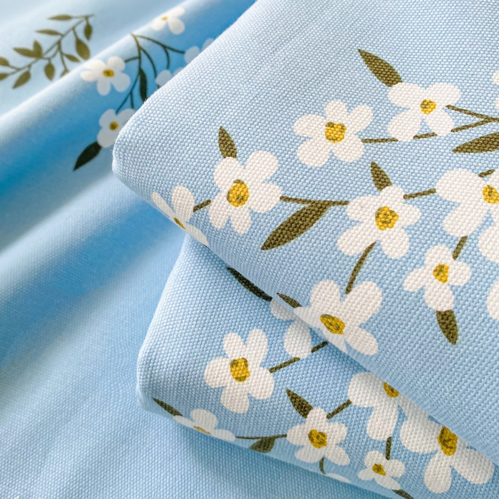 91家纺网 家纺一手货源 找家纺 金泰莱 2026春夏新款100%全棉纯棉老粗布床单凉席席子 蓝樱