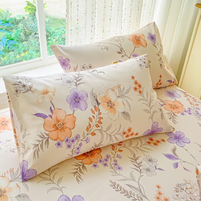 91家纺网 家纺一手货源 找家纺 金泰莱 2026春夏新款100%全棉纯棉老粗布床单凉席席子 洛神花间