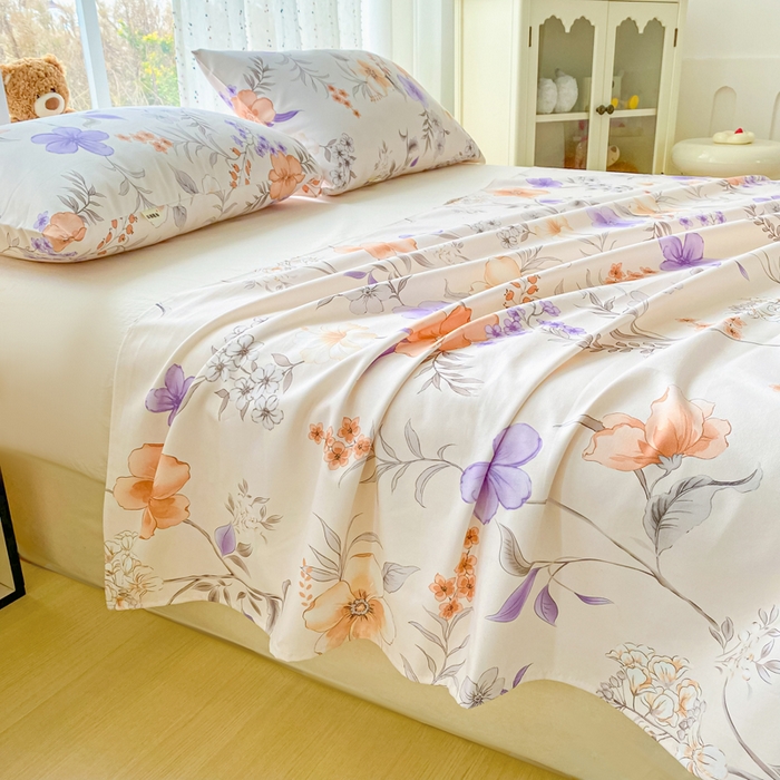 91家纺网 家纺一手货源 找家纺 金泰莱 2026春夏新款100%全棉纯棉老粗布床单凉席席子 洛神花间