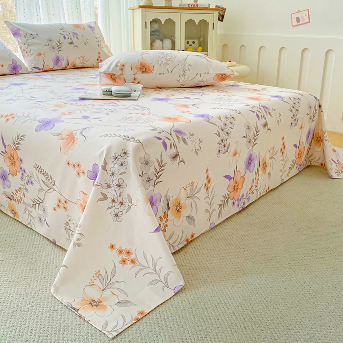 91家纺网 家纺一手货源 找家纺 金泰莱 2026春夏新款100%全棉纯棉老粗布床单凉席席子 洛神花间