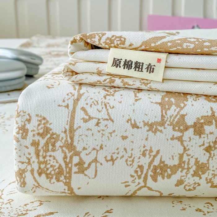 91家纺网 家纺一手货源 找家纺 金泰莱 2026春夏新款100%全棉纯棉老粗布床单凉席席子 暮色