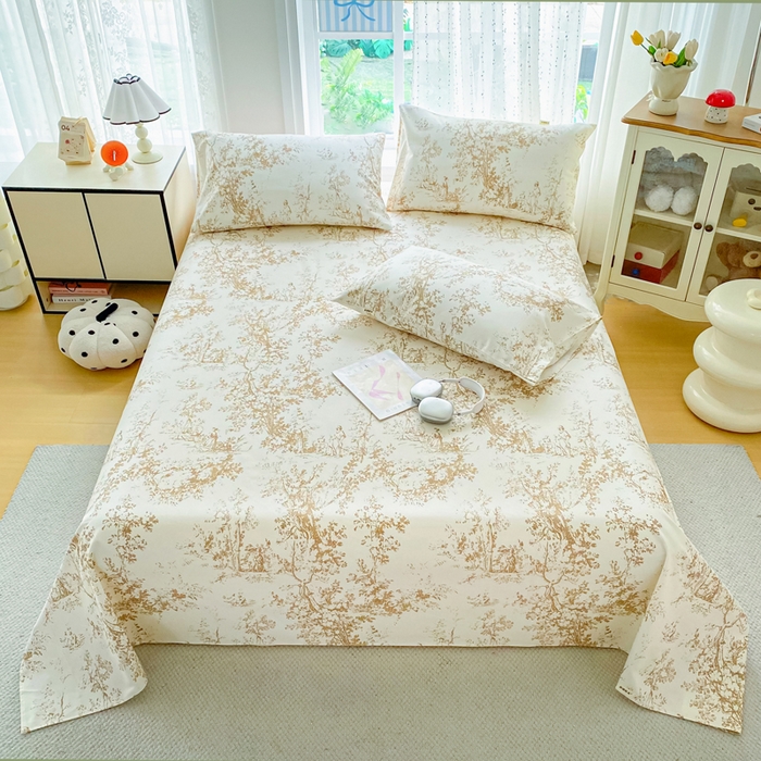 91家纺网 家纺一手货源 找家纺 金泰莱 2026春夏新款100%全棉纯棉老粗布床单凉席席子 暮色