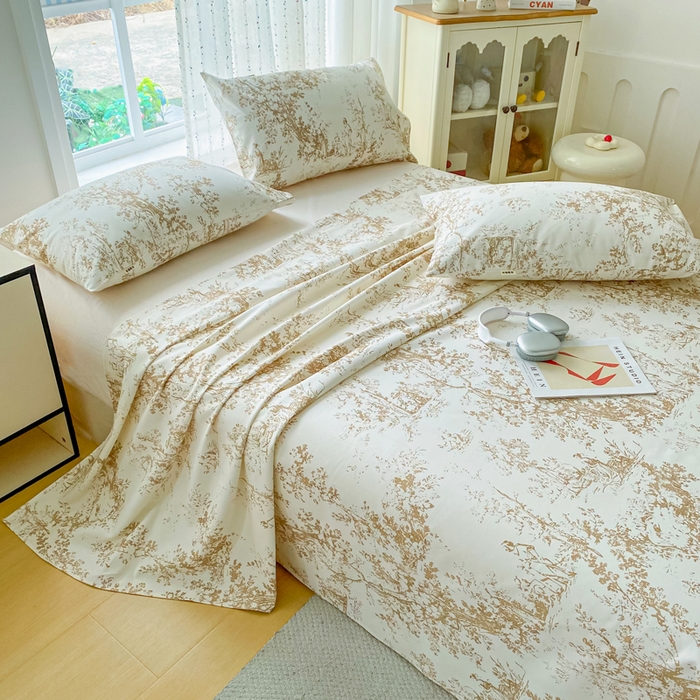 91家纺网 家纺一手货源 找家纺 金泰莱 2026春夏新款100%全棉纯棉老粗布床单凉席席子 暮色