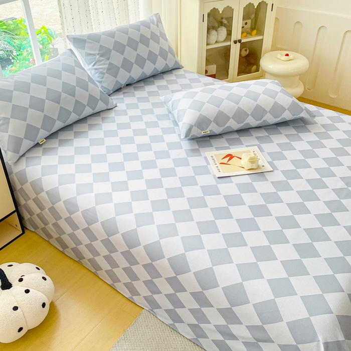 91家纺网 家纺一手货源 找家纺 金泰莱 2026春夏新款100%全棉纯棉老粗布床单凉席席子 浅菱