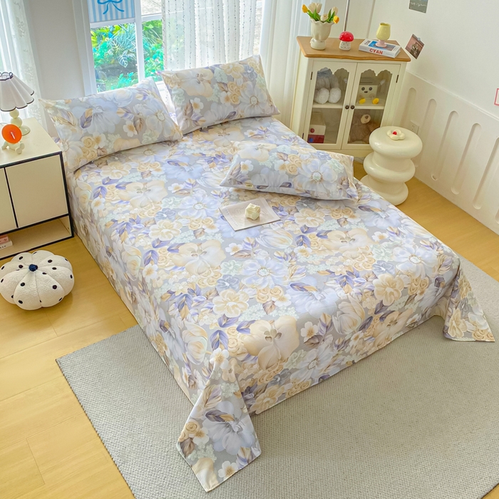 91家纺网 家纺一手货源 找家纺 金泰莱 2026春夏新款100%全棉纯棉老粗布床单凉席席子 浅棠