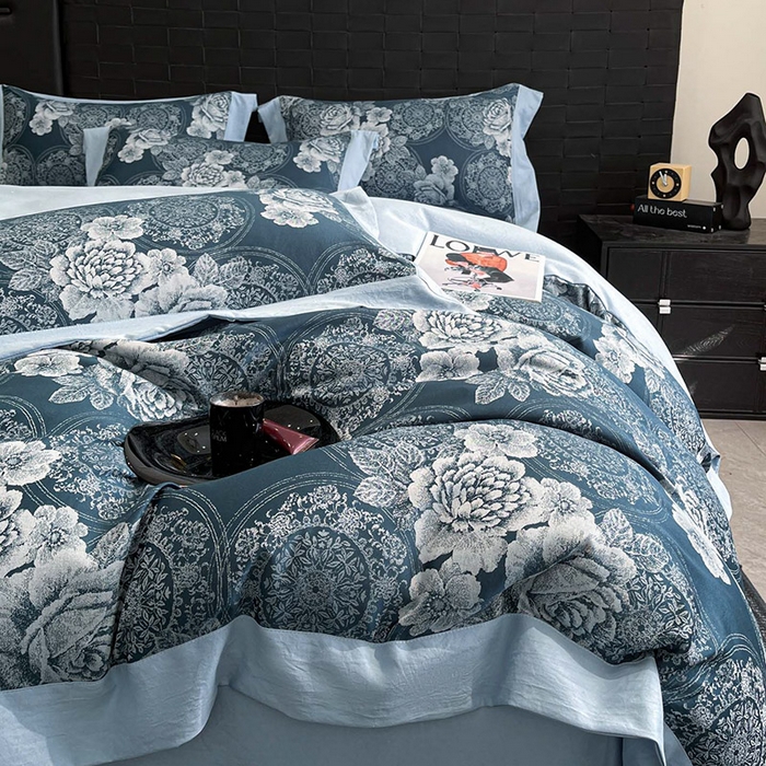 91家纺网 家纺一手货源 找家纺 （总）库里梦家纺 2026新款天丝色织提花高精密斜纹棉四件套