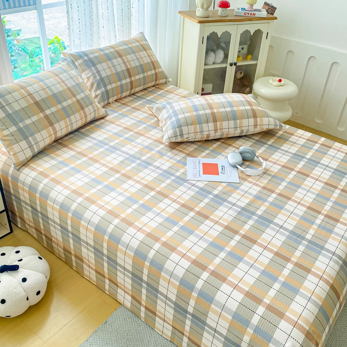 91家纺网 家纺一手货源 找家纺 金泰莱 2026春夏新款100%全棉纯棉老粗布床单凉席席子 浅棕