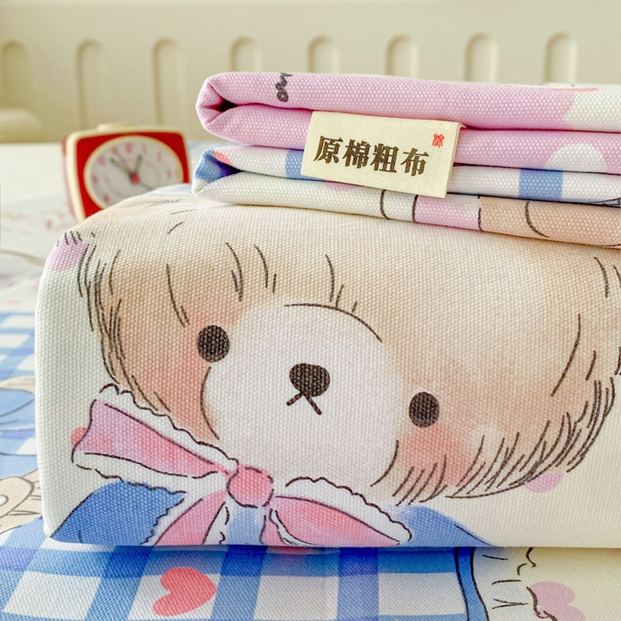 91家纺网 家纺一手货源 找家纺 金泰莱 2026春夏新款100%全棉纯棉老粗布床单凉席席子 童格