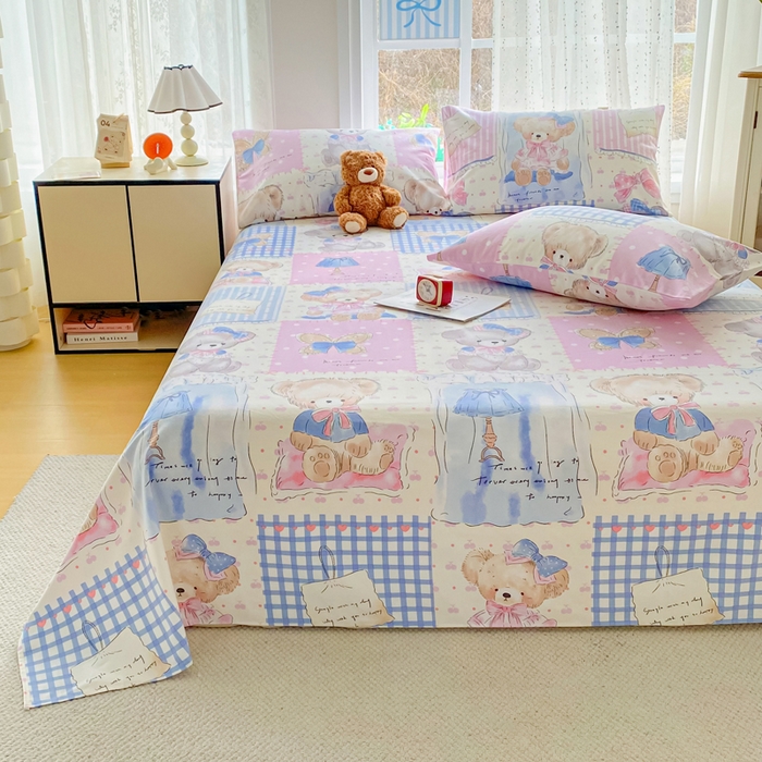 91家纺网 家纺一手货源 找家纺 金泰莱 2026春夏新款100%全棉纯棉老粗布床单凉席席子 童格