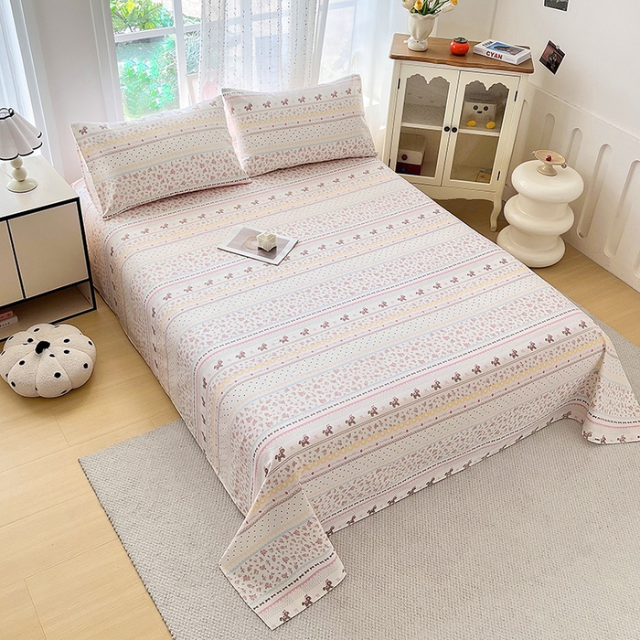 91家纺网 家纺一手货源 找家纺 金泰莱 2026春夏新款100%全棉纯棉老粗布床单凉席席子 小红马