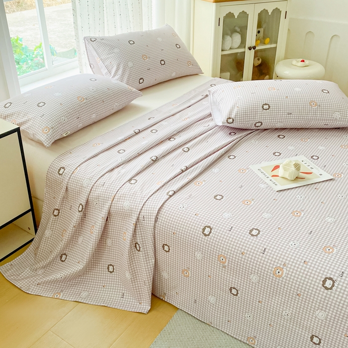 91家纺网 家纺一手货源 找家纺 金泰莱 2026春夏新款100%全棉纯棉老粗布床单凉席席子 小狮子