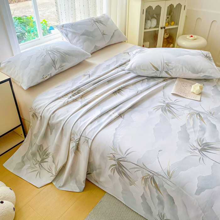 91家纺网 家纺一手货源 找家纺 金泰莱 2026春夏新款100%全棉纯棉老粗布床单凉席席子 竹影