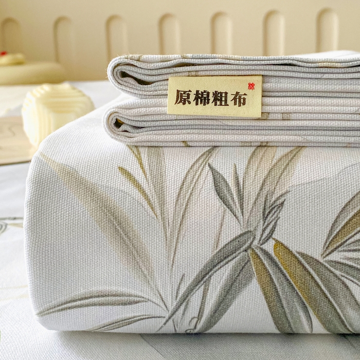 91家纺网 家纺一手货源 找家纺 金泰莱 2026春夏新款100%全棉纯棉老粗布床单凉席席子 竹影