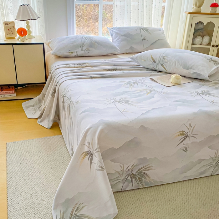 91家纺网 家纺一手货源 找家纺 金泰莱 2026春夏新款100%全棉纯棉老粗布床单凉席席子 竹影