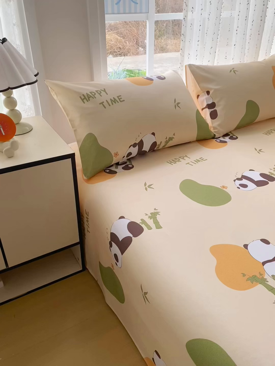 91家纺网 家纺一手货源 找家纺 金泰莱 2026春夏新款100%全棉纯棉老粗布床单凉席席子 竹子熊猫