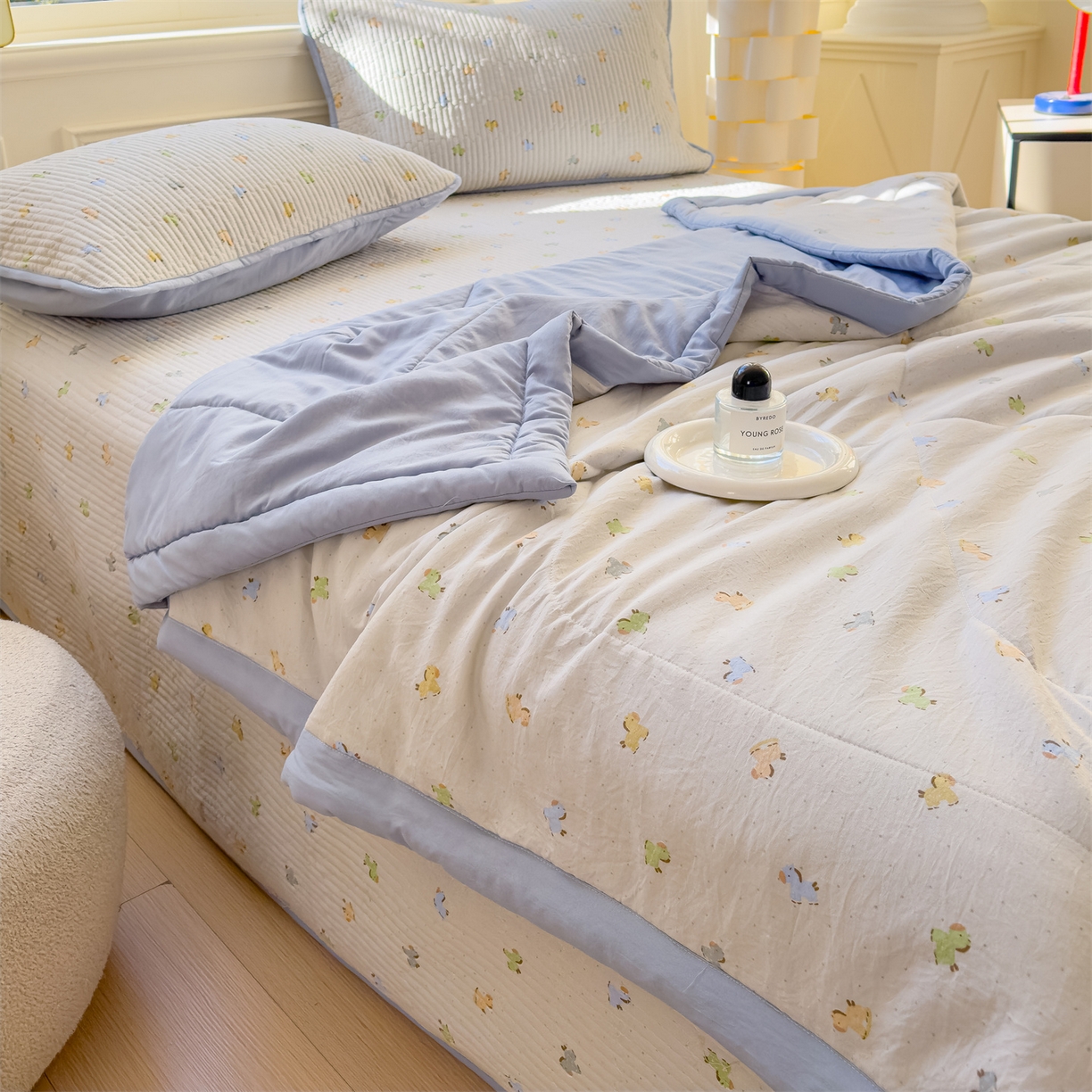 91家纺网 家纺一手货源 找家纺 （总）奥裕家纺 2026春夏新款双层纱夏被夏凉被空调被四件套