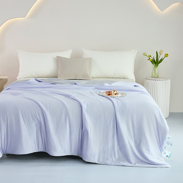 91家纺网 家纺一手货源 找家纺 （总）优雅星家纺 2026新款双面凉感丝A类氨纶凉感天丝纯色夏凉被冰激凌夏被西瓜凉感丝夏被