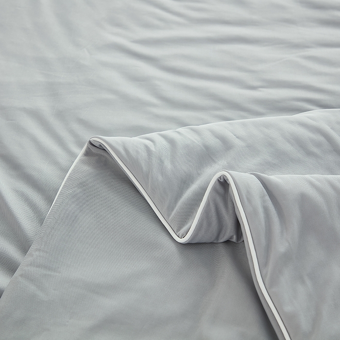 91家纺网 家纺一手货源 找家纺 优雅星家纺 2026新款双面凉感丝A类氨纶凉感天丝纯色夏凉被冰激凌夏被西瓜凉感丝夏被 冰川灰