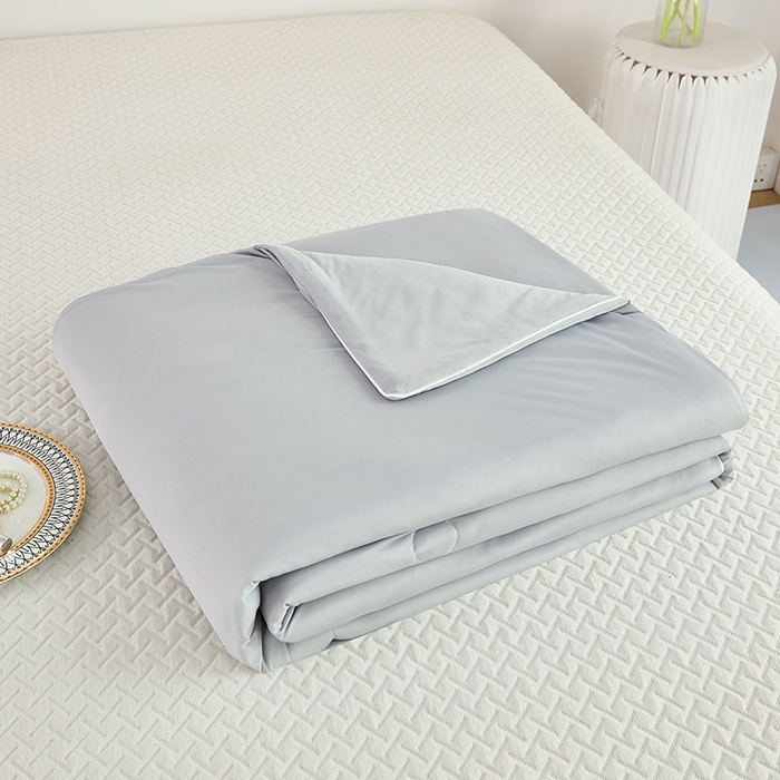 91家纺网 家纺一手货源 找家纺 优雅星家纺 2026新款双面凉感丝A类氨纶凉感天丝纯色夏凉被冰激凌夏被西瓜凉感丝夏被 冰川灰