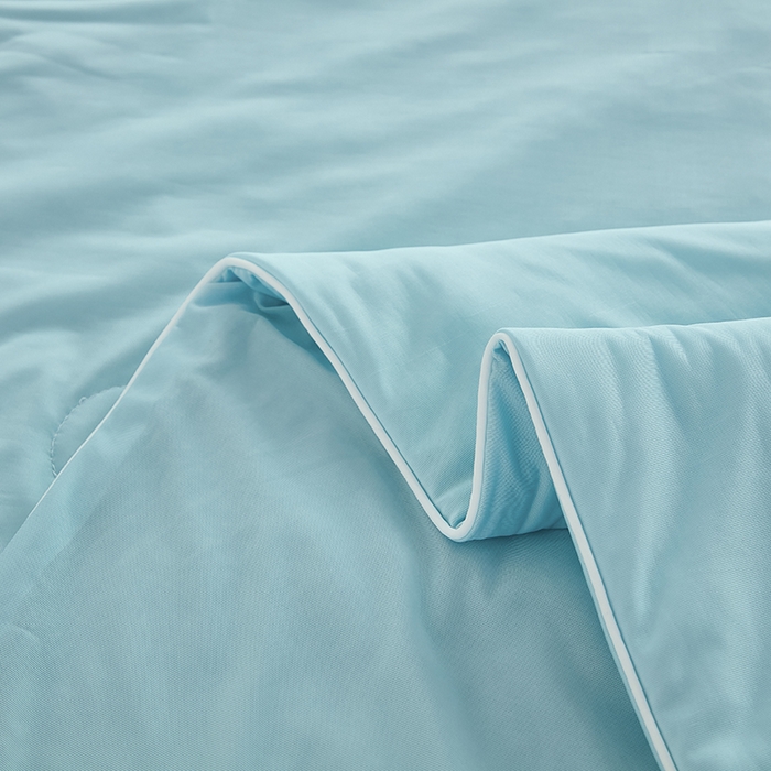 91家纺网 家纺一手货源 找家纺 优雅星家纺 2026新款双面凉感丝A类氨纶凉感天丝纯色夏凉被冰激凌夏被西瓜凉感丝夏被 极光蓝