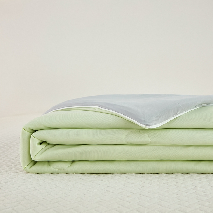 91家纺网 家纺一手货源 找家纺 优雅星家纺 2026新款双面凉感丝A类氨纶凉感天丝纯色夏凉被冰激凌夏被西瓜凉感丝夏被 香草绿