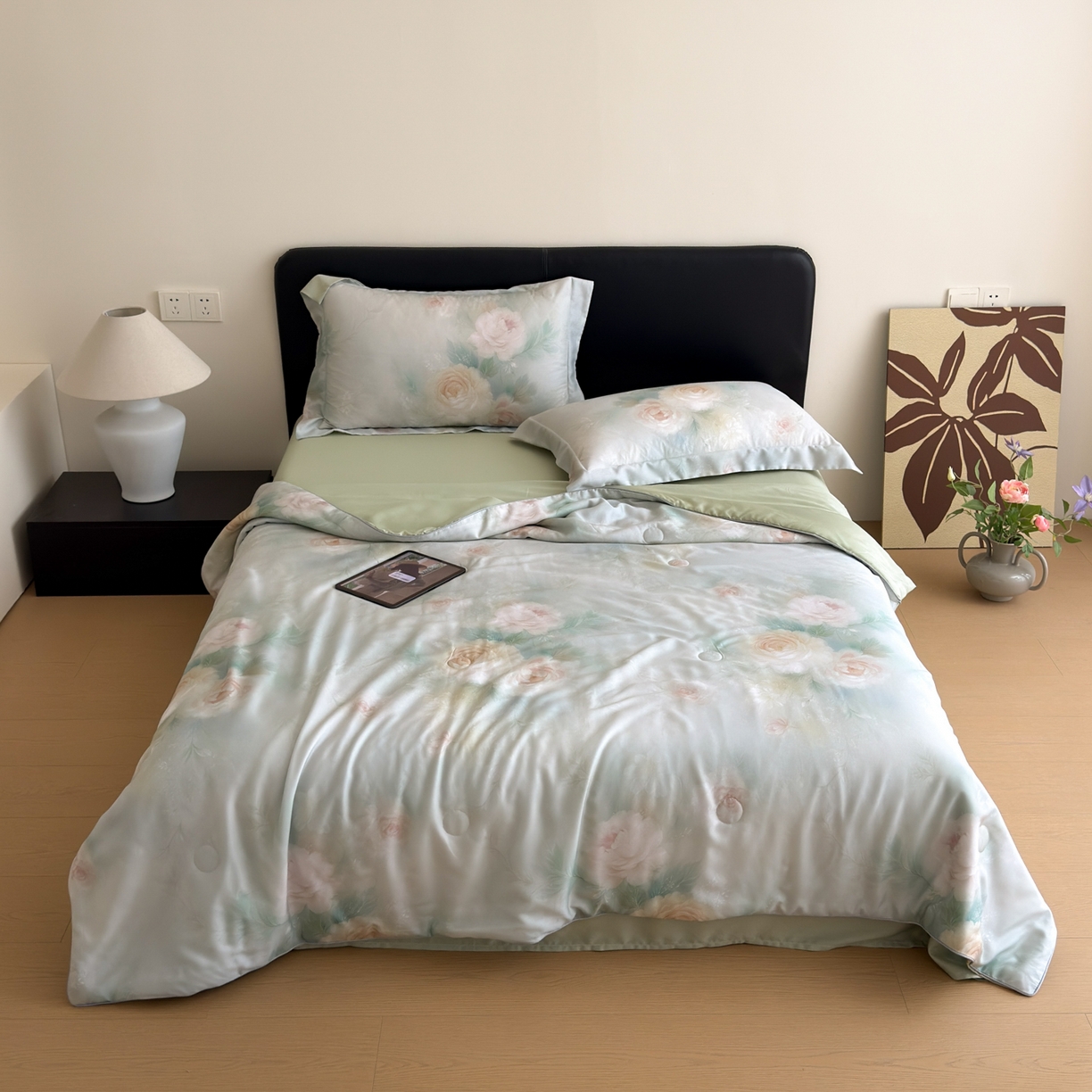 91家纺网 家纺一手货源 找家纺 （总）优彩 2026春夏新款50天丝夏被莱赛尔纤维夏被四件套天丝夏被单夏被单床笠单床单（控价单夏被不低于150）