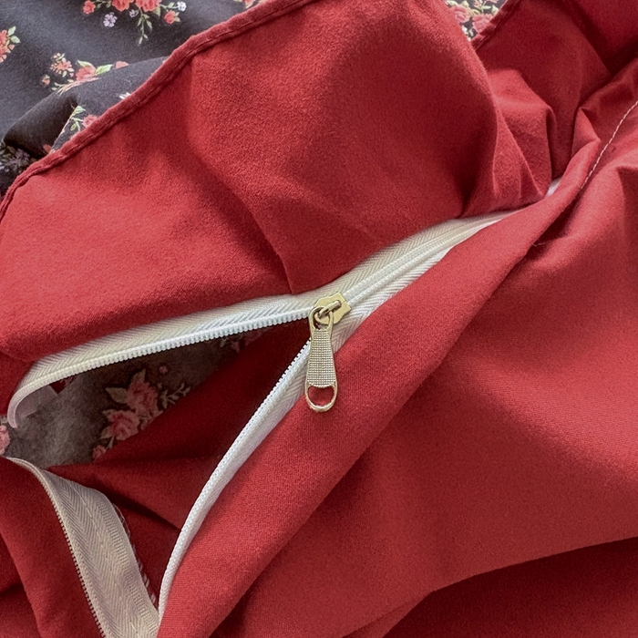 91家纺网 家纺一手货源 找家纺 铠畅 2026春夏新款 锦朵系列韩版水洗棉小清新古棉床盖四件套 锦朵 花漾红