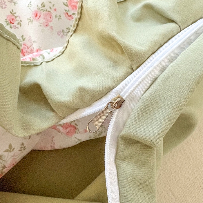 91家纺网 家纺一手货源 找家纺 铠畅 2026春夏新款 锦朵系列韩版水洗棉小清新古棉床盖四件套 锦朵 花漾青禾