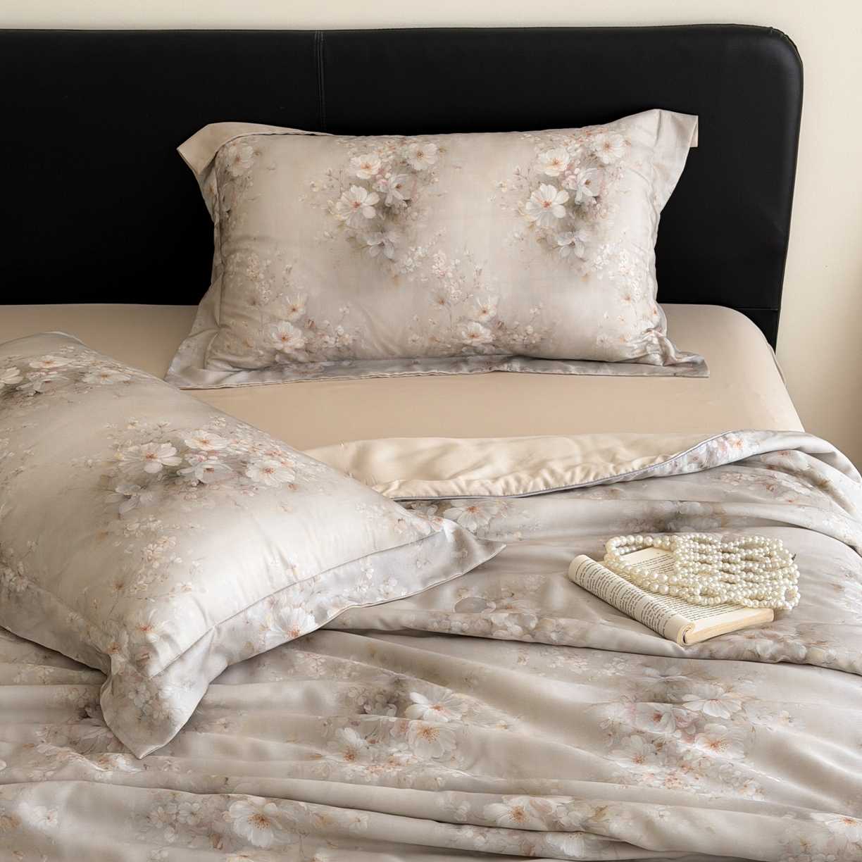 91家纺网 家纺一手货源 找家纺 优彩 2026春夏新款50天丝夏被莱赛尔纤维夏被四件套天丝夏被单夏被单床笠单床单（控价单夏被不低于150） 山栀