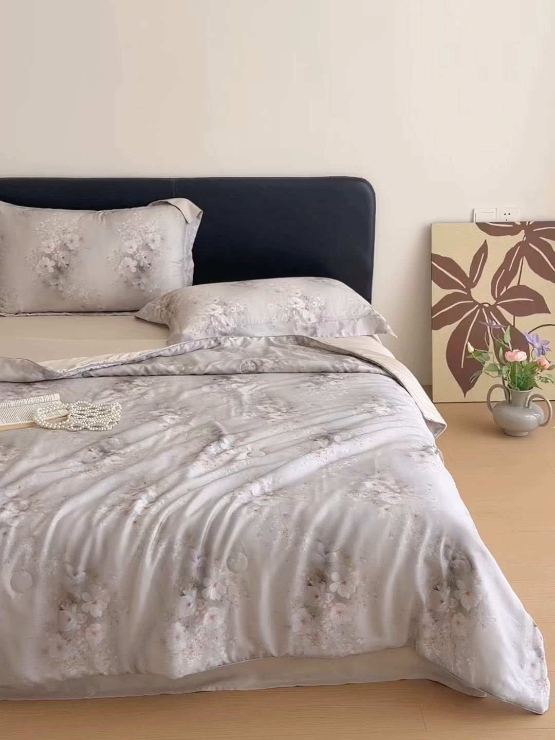 91家纺网 家纺一手货源 找家纺 优彩 2026春夏新款50天丝夏被莱赛尔纤维夏被四件套天丝夏被单夏被单床笠单床单（控价单夏被不低于150） 山栀