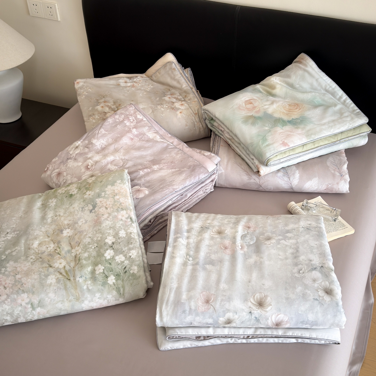 优彩 2026春夏新款50天丝夏被莱赛尔纤维夏被四件套天丝夏被单夏被单床笠单床单（控价单夏被不低于150） 组合图