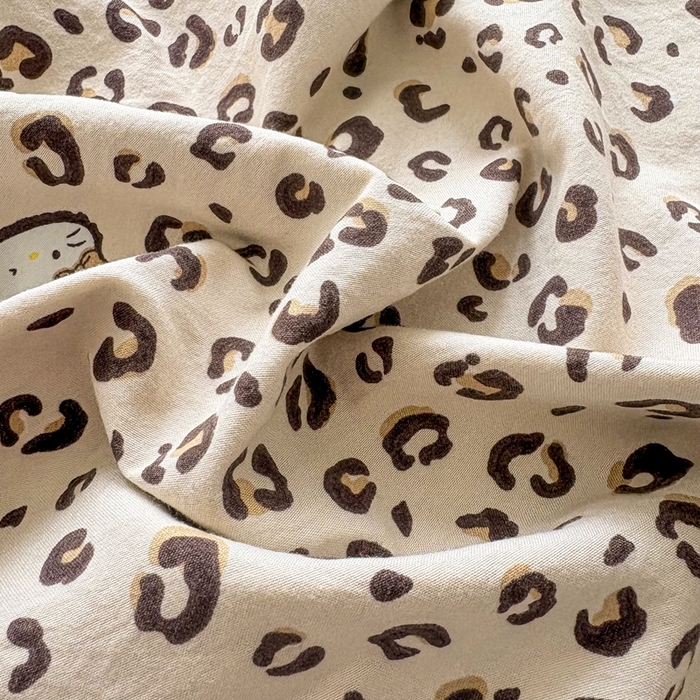 91家纺网 家纺一手货源 找家纺 铠畅 2026春夏新款 锦朵系列韩版水洗棉小清新古棉床盖四件套 锦朵 焦糖豹纹