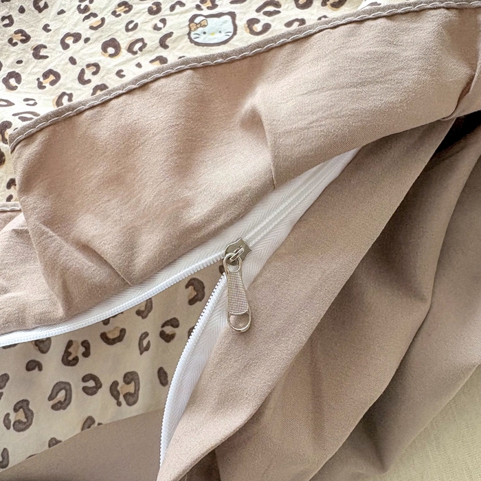 91家纺网 家纺一手货源 找家纺 铠畅 2026春夏新款 锦朵系列韩版水洗棉小清新古棉床盖四件套 锦朵 焦糖豹纹