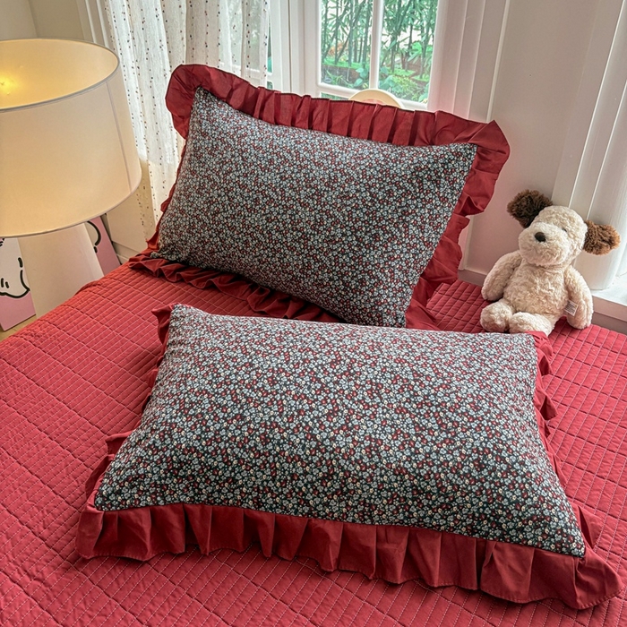 91家纺网 家纺一手货源 找家纺 铠畅 2026春夏新款 锦朵系列韩版水洗棉小清新古棉床盖四件套 锦朵 摩登庄园