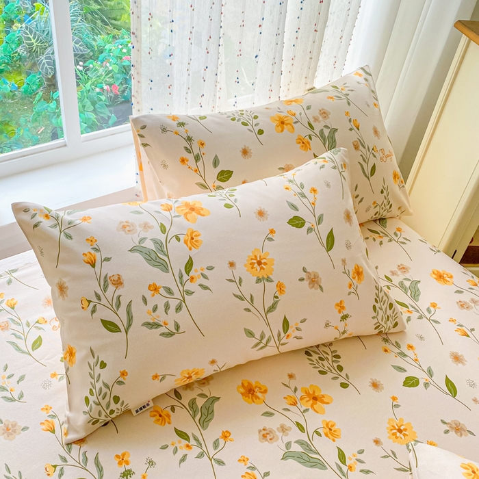 91家纺网 家纺一手货源 找家纺 首爱家纺 2026春夏新款100%全棉纯棉老粗布床单凉席席子 春色满园