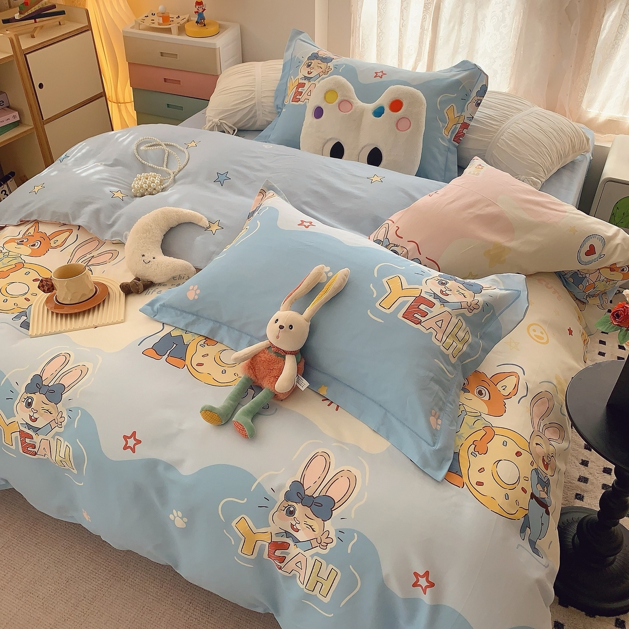 91家纺网 家纺一手货源 找家纺 莱豫家纺 2025新款全棉纯棉小清新印花四件套-第二波 朱迪