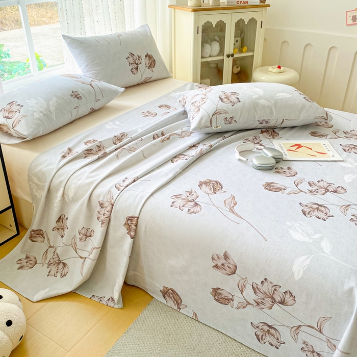 91家纺网 家纺一手货源 找家纺 首爱家纺 2026春夏新款100%全棉纯棉老粗布床单凉席席子 繁苏