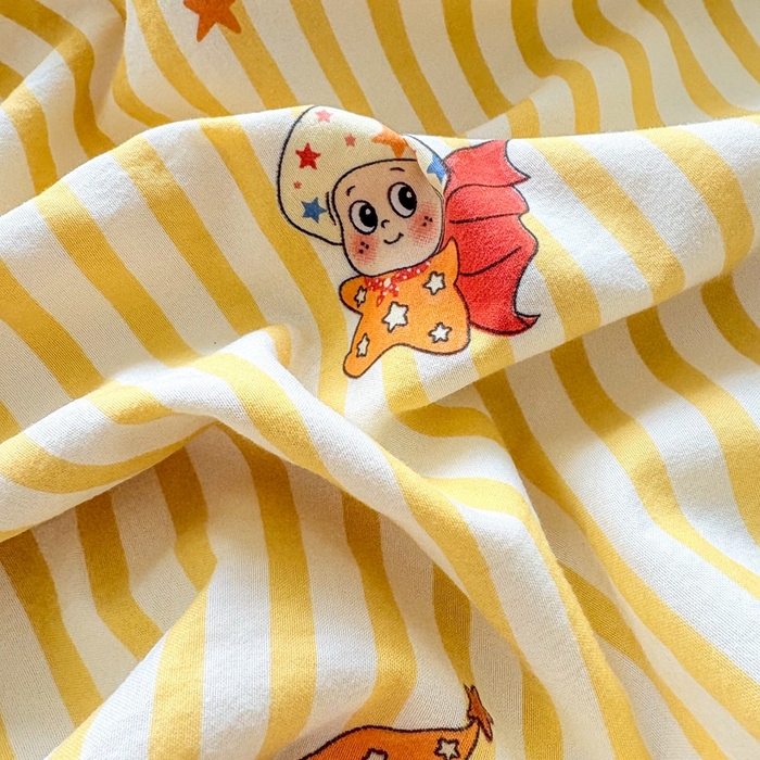 91家纺网 家纺一手货源 找家纺 铠畅 2026春夏新款 锦朵系列韩版水洗棉小清新古棉床盖四件套 锦朵 小星人