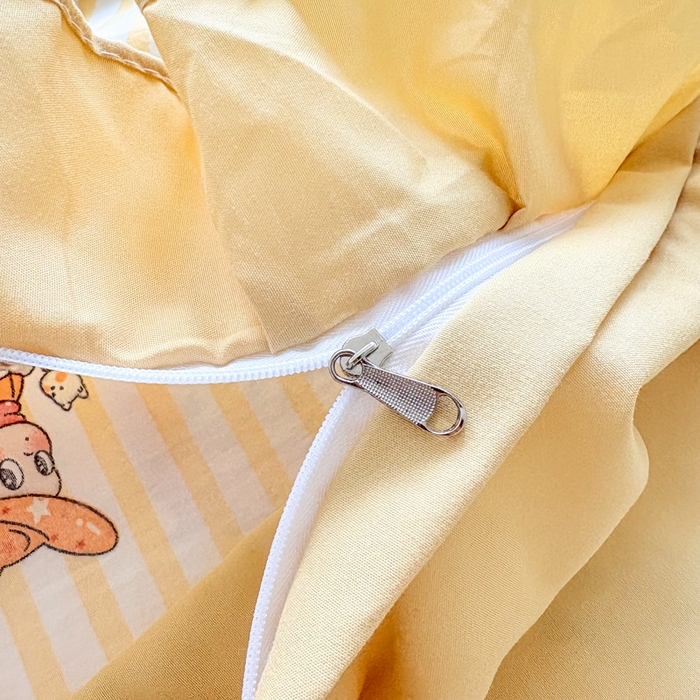 91家纺网 家纺一手货源 找家纺 铠畅 2026春夏新款 锦朵系列韩版水洗棉小清新古棉床盖四件套 锦朵 小星人