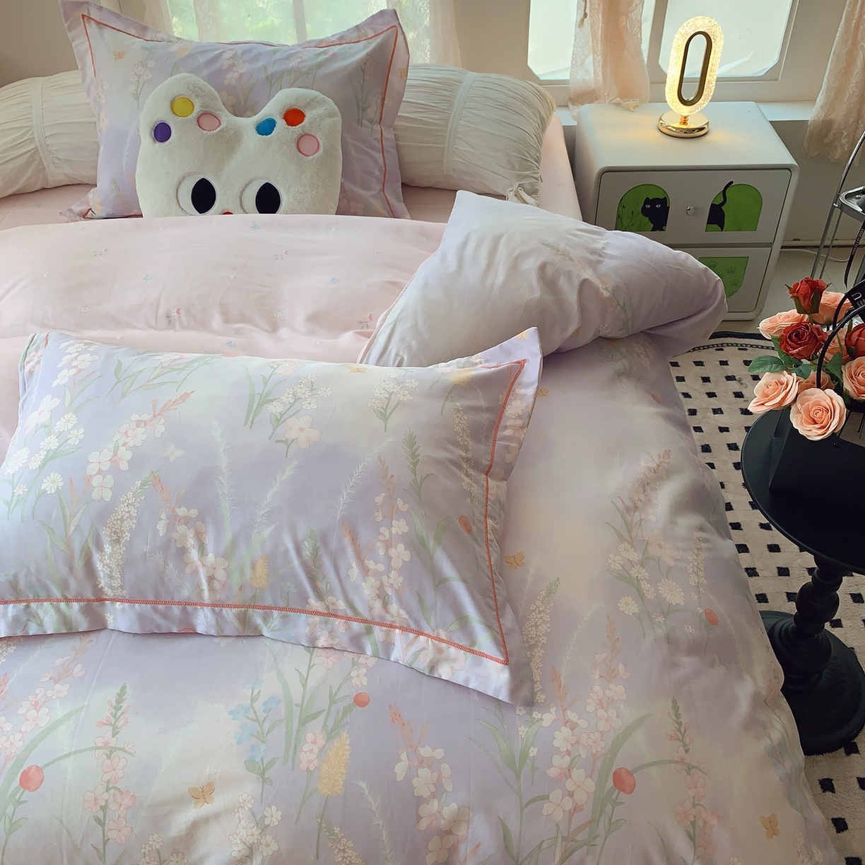 91家纺网 家纺一手货源 找家纺 莱豫家纺 2025新款全棉纯棉小清新印花四件套-第二波 幽兰雅韵