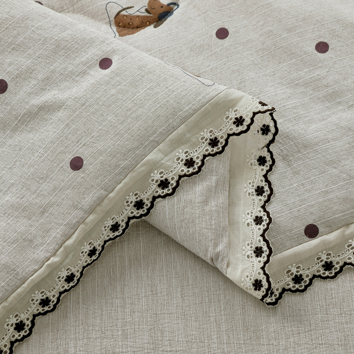 91家纺网 家纺一手货源 找家纺 （总）恋之语 2026新款爆款花边色织水洗棉夏被夏凉被空调被四件套