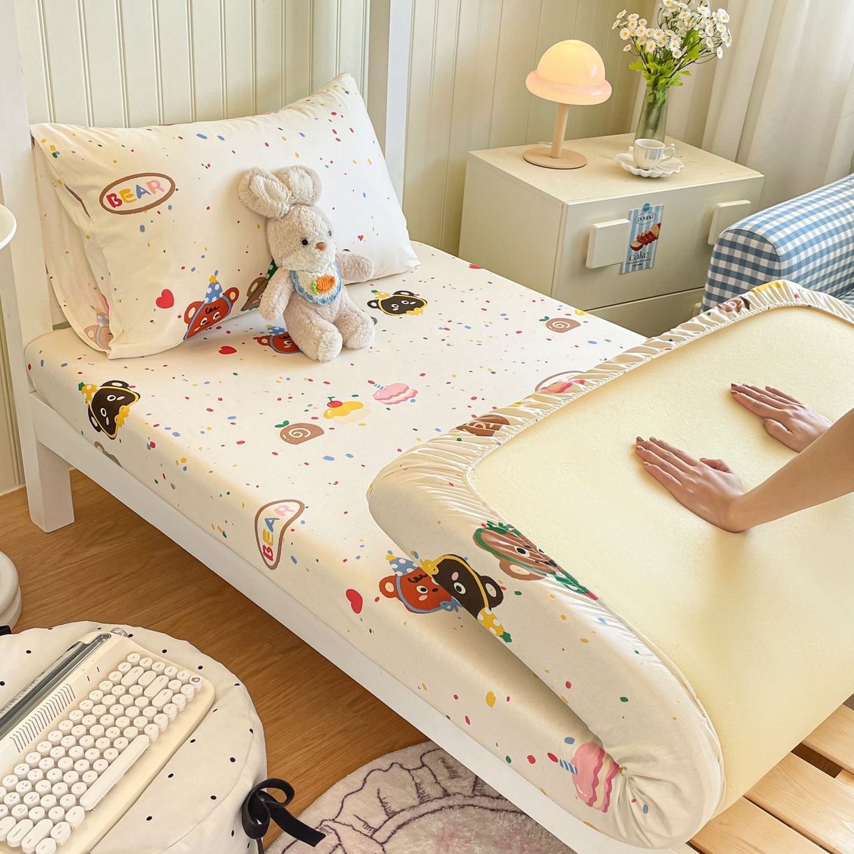 女子家纺 2026新款春夏13070印花床笠单品床笠床笠单件 快乐熊仔