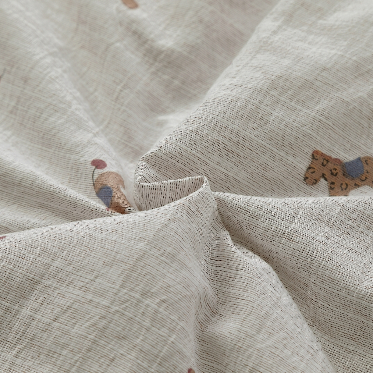 91家纺网 家纺一手货源 找家纺 恋之语 2026新款爆款花边色织水洗棉夏被夏凉被空调被四件套 浅棕汪汪