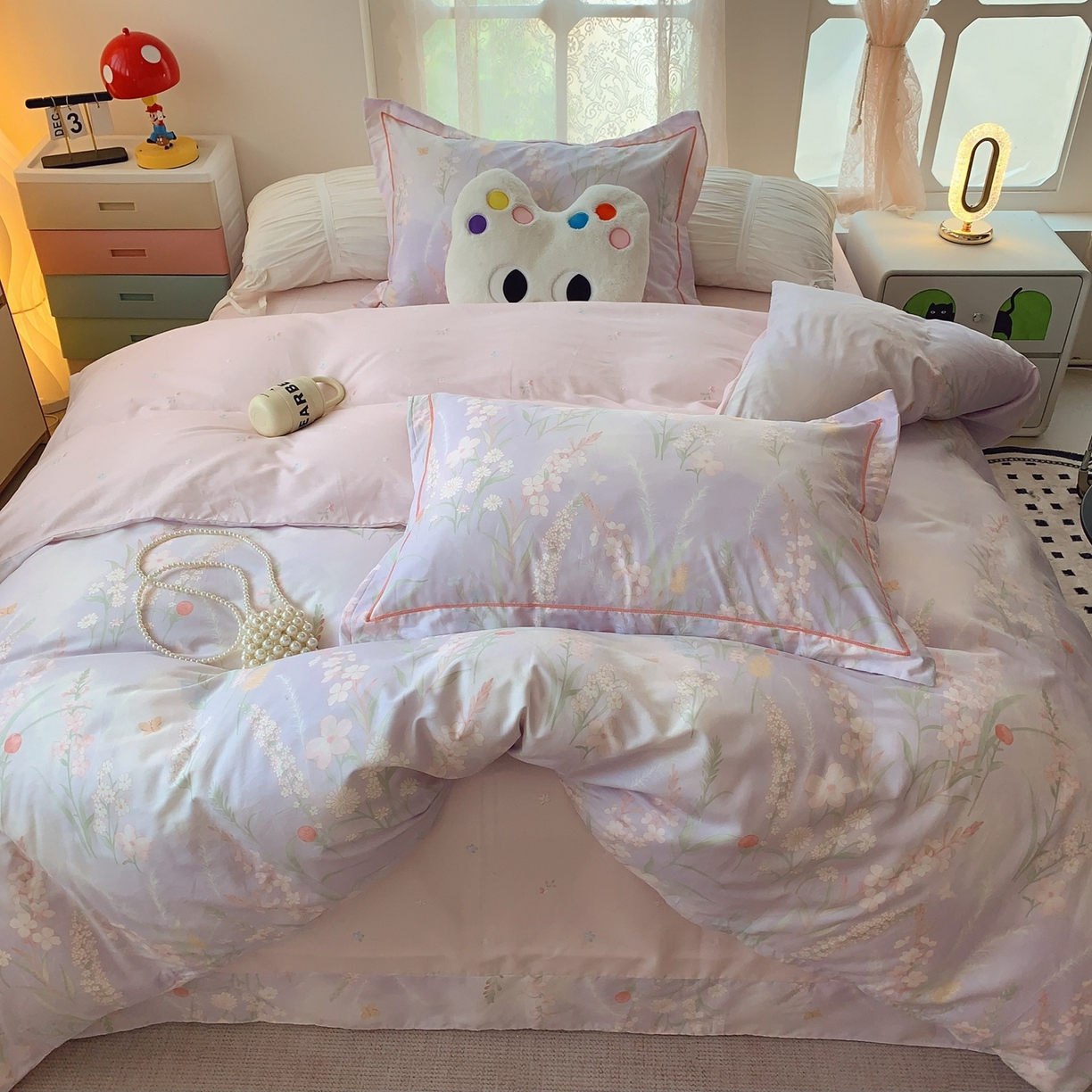 91家纺网 家纺一手货源 找家纺 莱豫家纺 2025新款全棉纯棉小清新印花四件套-第二波 幽兰雅韵