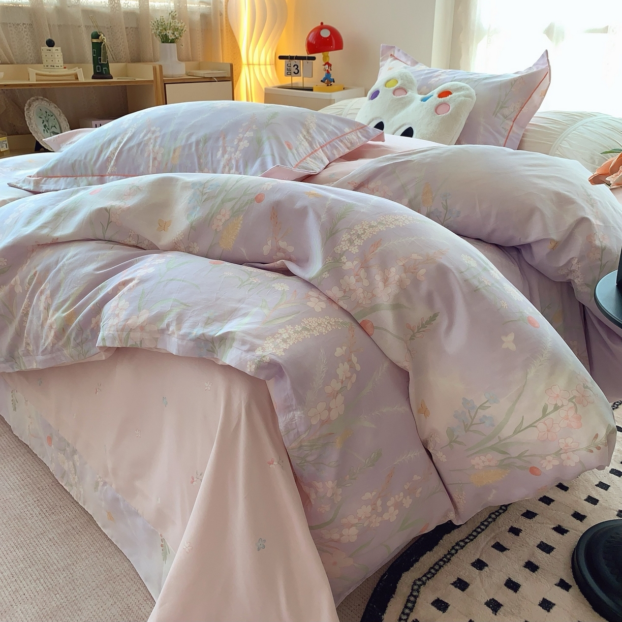 91家纺网 家纺一手货源 找家纺 莱豫家纺 2025新款全棉纯棉小清新印花四件套-第二波 幽兰雅韵